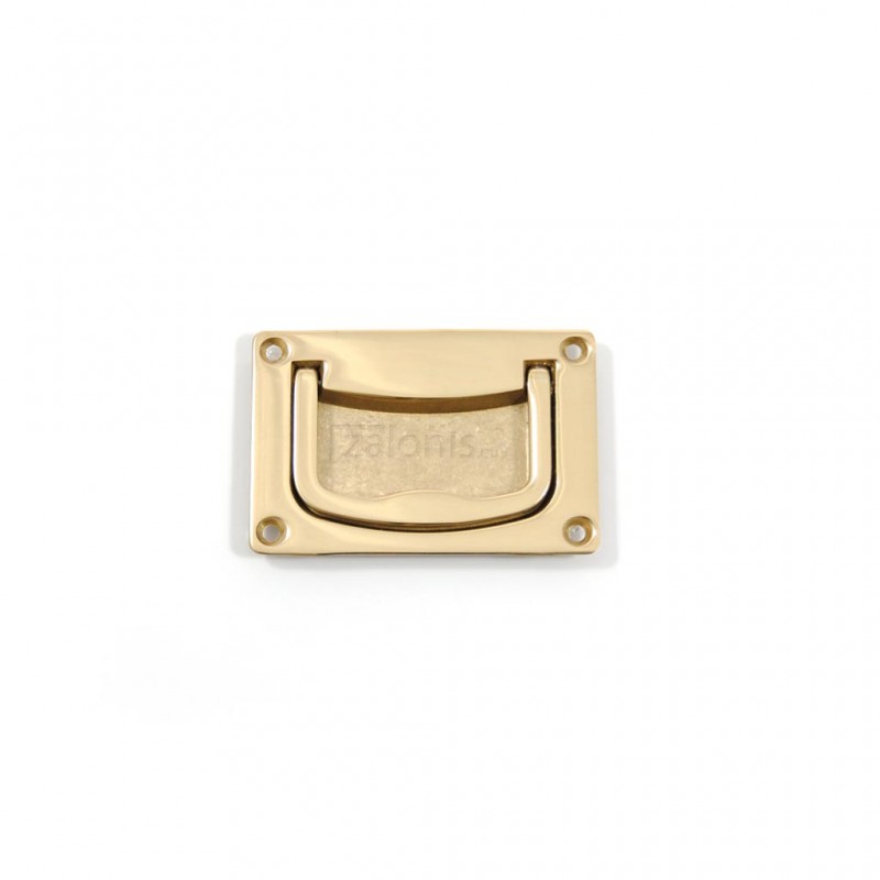 BRASS CHEST HANDLE 50x70 / GOLD PLATED DOOR INSET HANDLES-PULLS